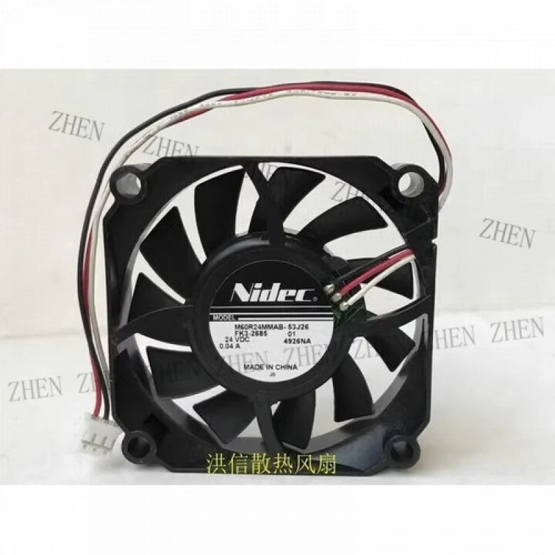 

Y 1 Pc. New 6015 for M60R24MMAB-53J26 DC24V 0.04A 6CM 3-Pin Inverter Cooling Fan