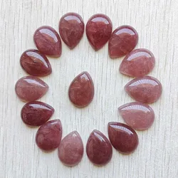 Fashion natural strawberry gold color stone water drop cabochon beads 18x25mm diy jewelry accessories making Wholesale 20pcs