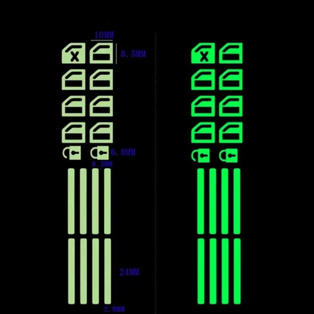 Fluorescent Decals Car Window Button Sticker Auto Accessories Cars Interior Stickers Car Sticker Night Glowing