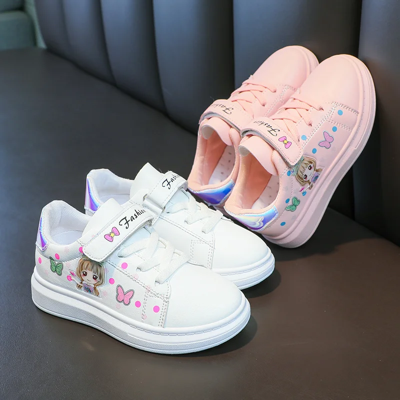 Baby Cute Girls Fashion Cartoon Sneakers Sports Shoes Comfortable Spring/Autumn Casual Running Shoes Round Toe Kids Thick Sole