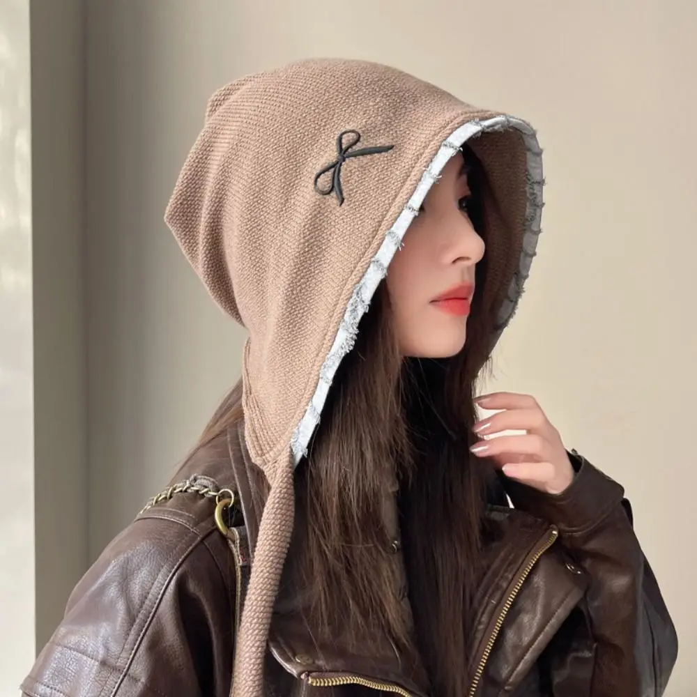 Casual Retro Wasteland Sweet Hat Vintage Korean Bow Knitted Hat Warm Weave Knit Pullover Cap Girls