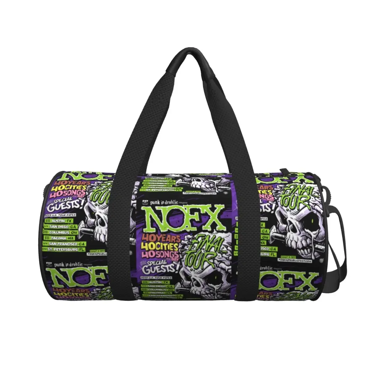 

Nofx Band Final Tour Skull Большая спортивная сумка Водонепроницаемая дорожная сумка Duffle Сумки Сумка для фитнеса