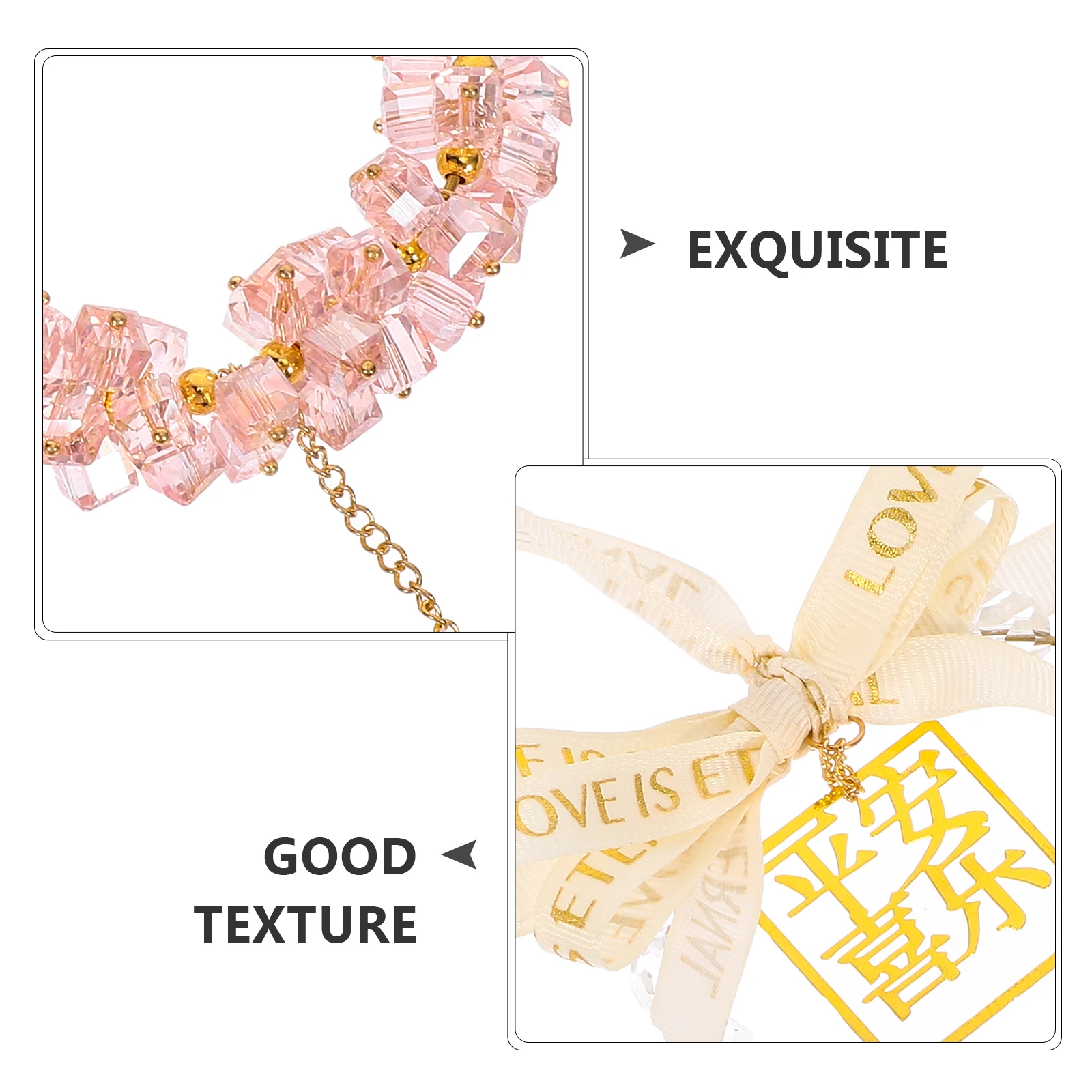 

Crystal Car Charm Pink Hanging nament for Rearview Mirror Decoration Lightweight Stylish Vehicle Accessory Car