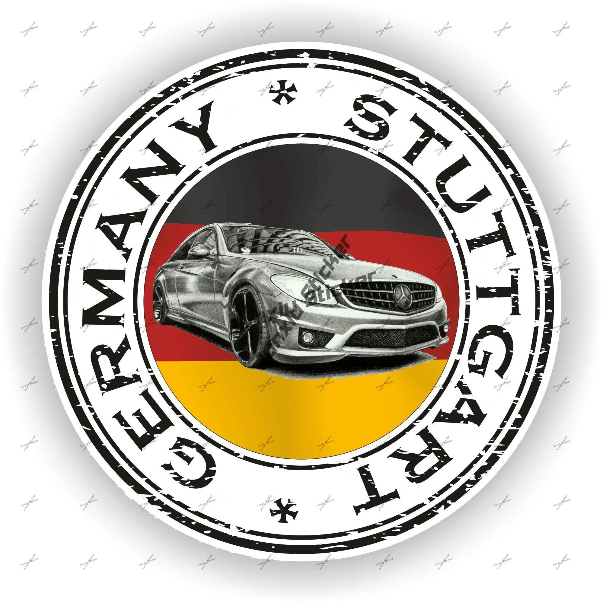 Germany Stuttgart M_B Seal Sticker Coat of Arms of German Round Flag Emblem Map Decal for Car SUV Laptop Book Fridge Accessories