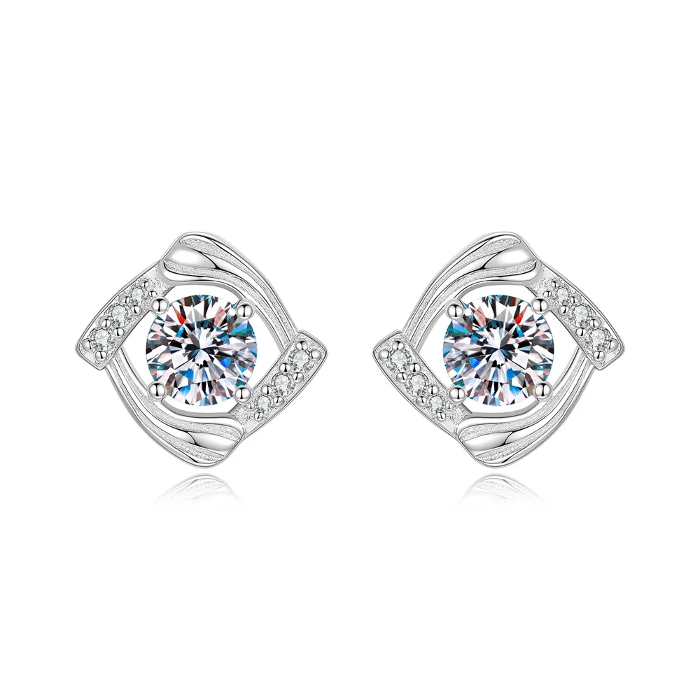 

Серьги-гвоздики из муассанита D Color VVS1 0.5ct из стерлингового серебра S925 для женщин, подарок на День матери, День рождения, высококачественные ювелирные изделия