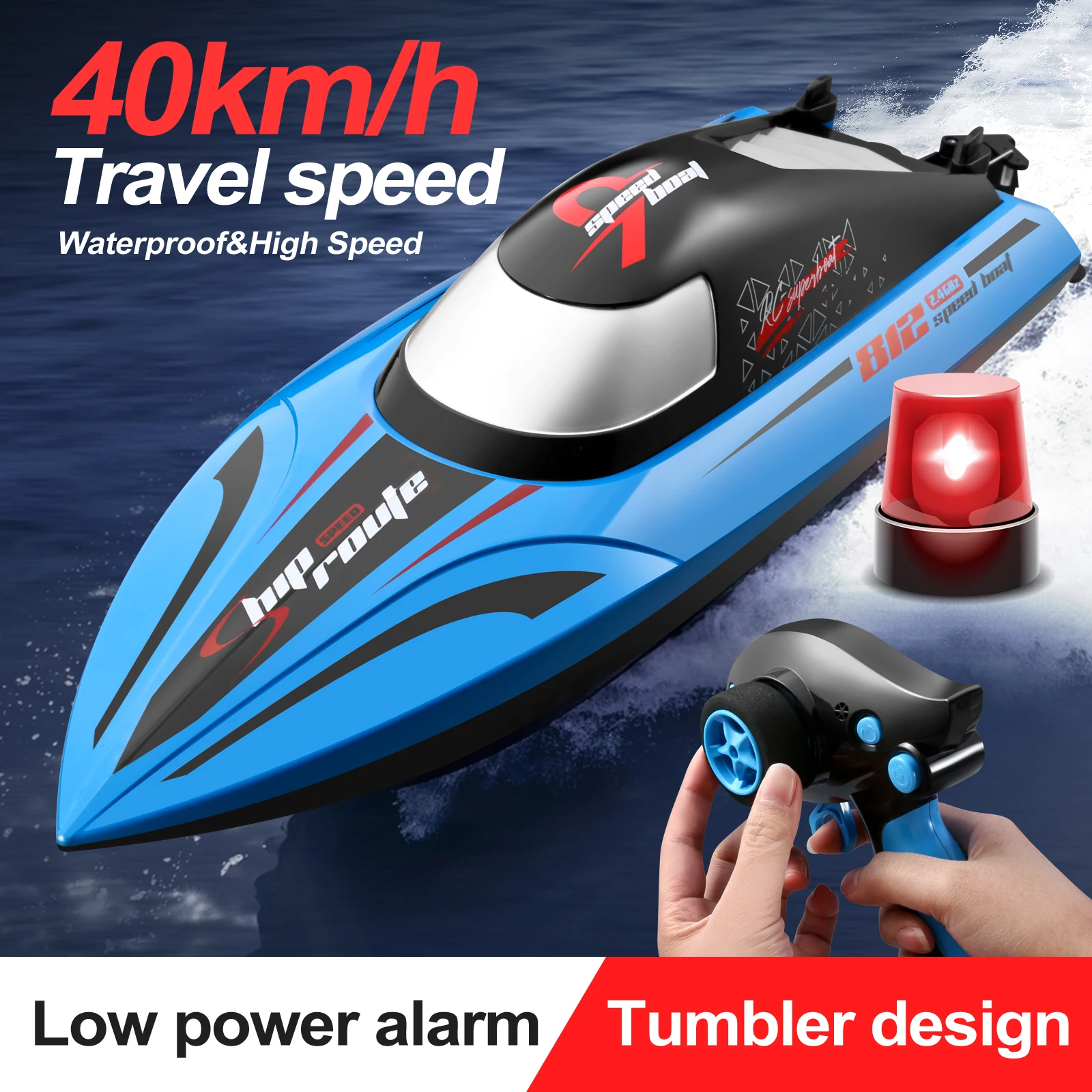 2.4G RC Boat High-speed 25KM/H Remote Control Racing Ship Water Speed Boat Long Endurance Waterproof Toys For Boys Kids Gifts