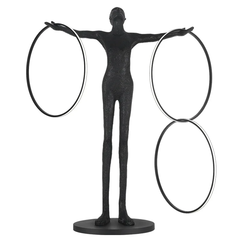 

Humanoid art statue floor lamp living room light luxury design sense modern creative exhibition hall decorative ornament