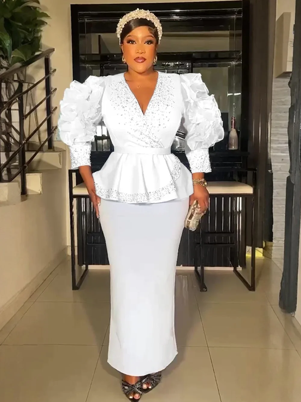 

2025 New Elegant African Dresses for Women Evening Africa Clothing Turkey Wedding Party Dress Dashiki Ankara Outfits Robe Kaftan