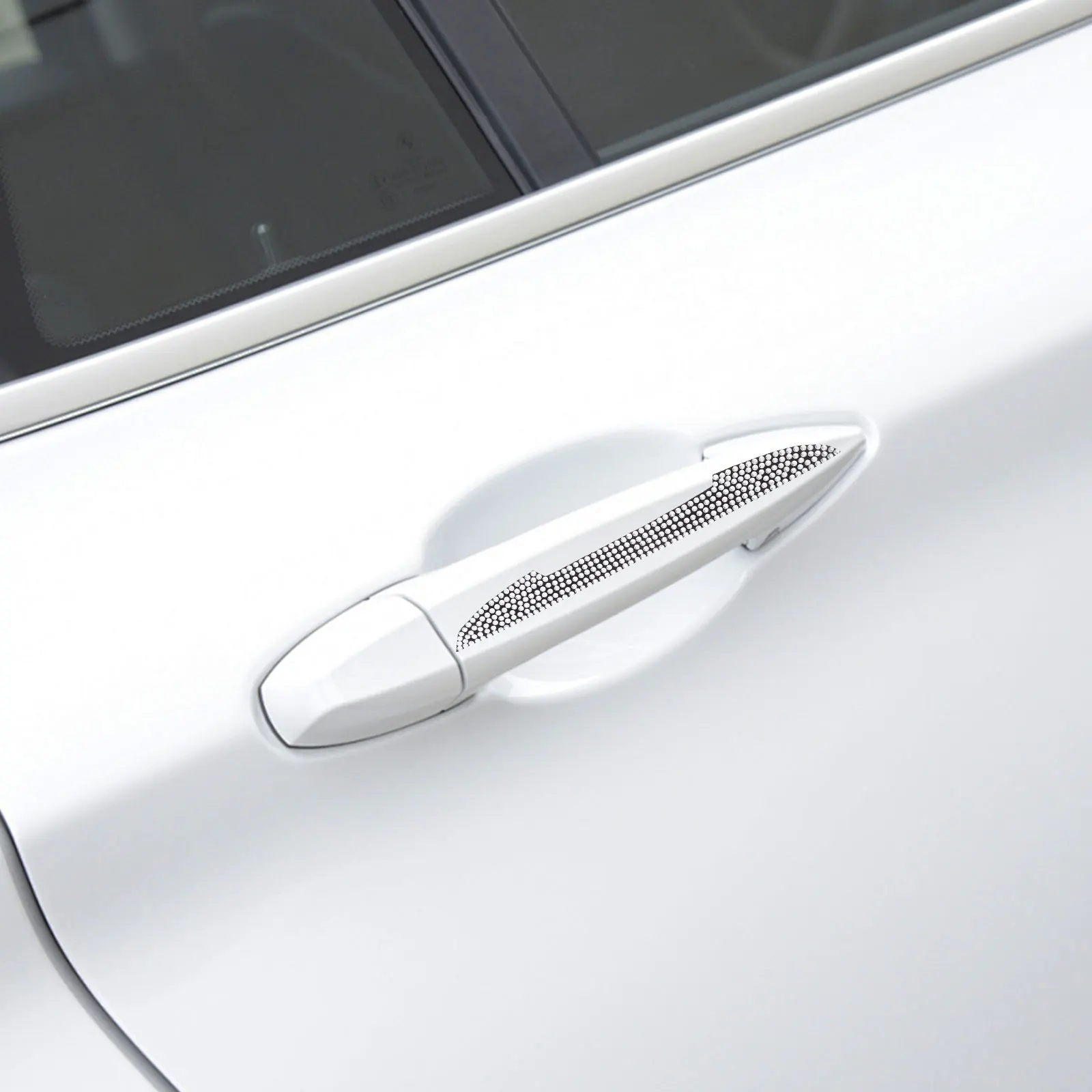 

4pcs Scratch Resistant Protector Sticker Car Handle Guard Cover Rhinestone Edge Guards Anti Scratch Protection For Women Car