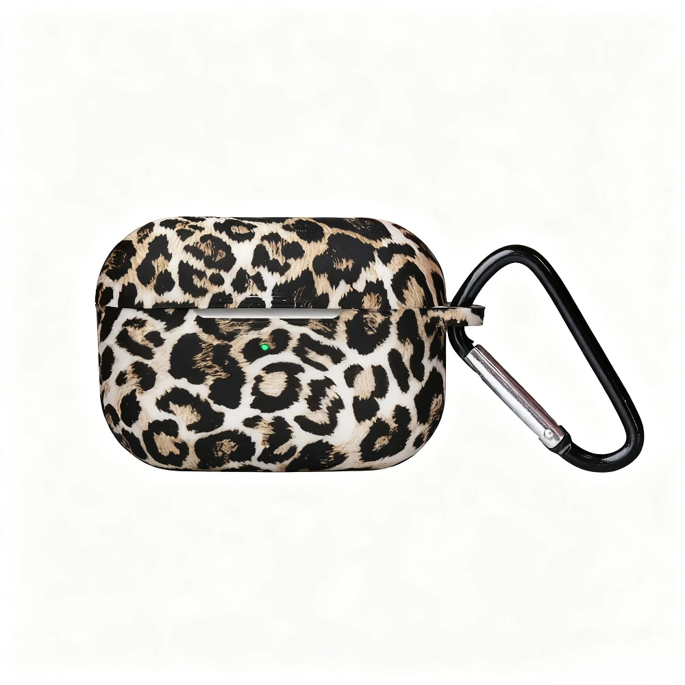 

Luxury Leopard Print Earphone Case for Airpods Pro 2 Silicone Protective Cover for Apple Airpod 4th Generation Shell with Hook