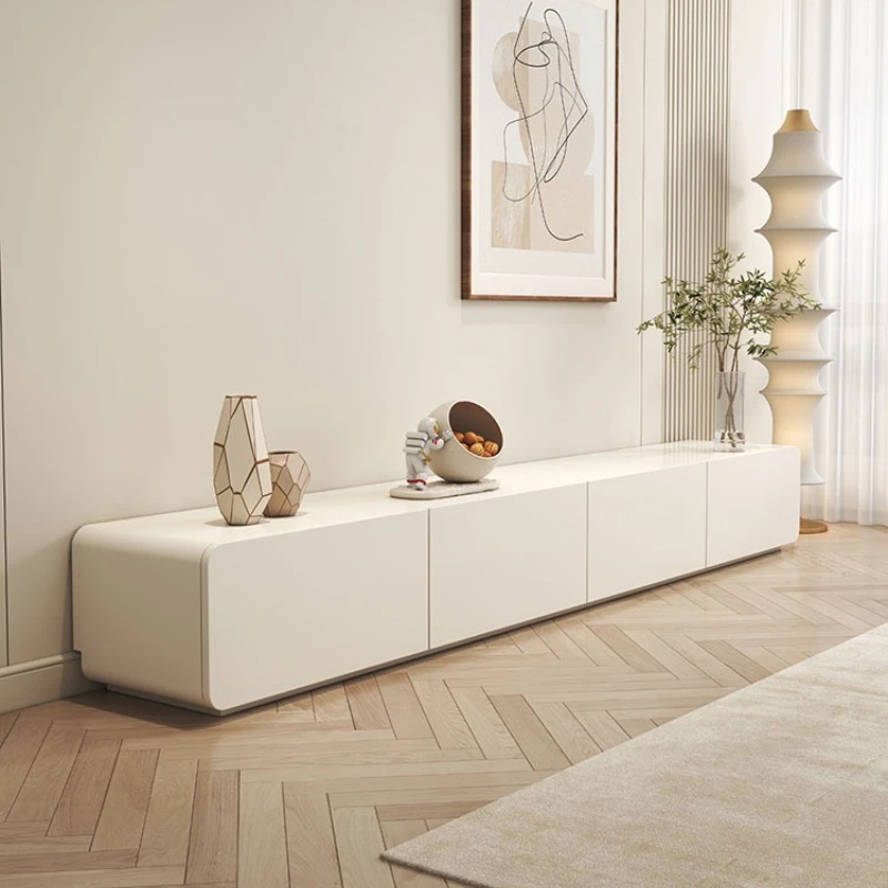 

Cream style TV cabinet modern simple solid wood rounded corner cabinet living room home mobiletto per tv furniture