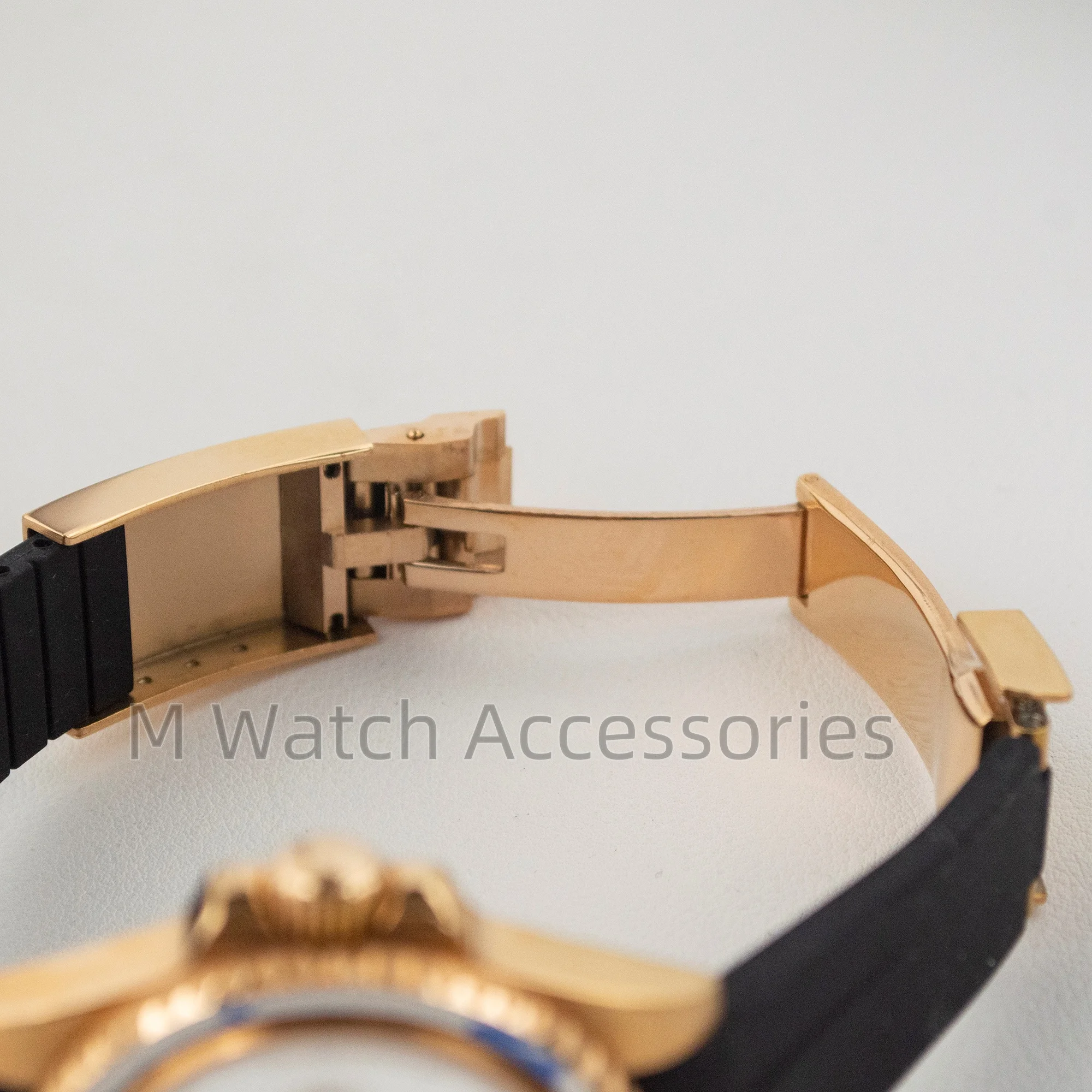 40mm NH35 Case Rose Gold Case Rubber Strap Sapphire for NH35 NH36 Movement Waterproof 28.5mm Dial YACHT-MASTER GMT Watch Case