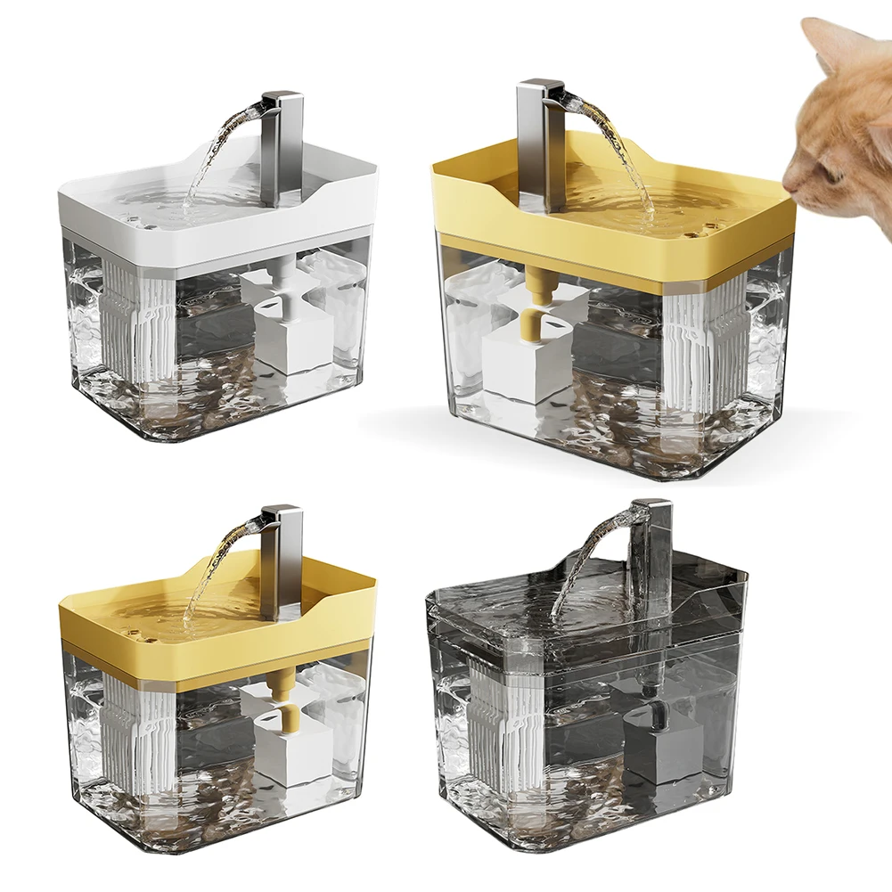 

Cat Water Fountain with Quiet Pump Dog Water Dispenser USB Anti-Dry Burning Cat Drinker Cat Fountain for Cats Indoor