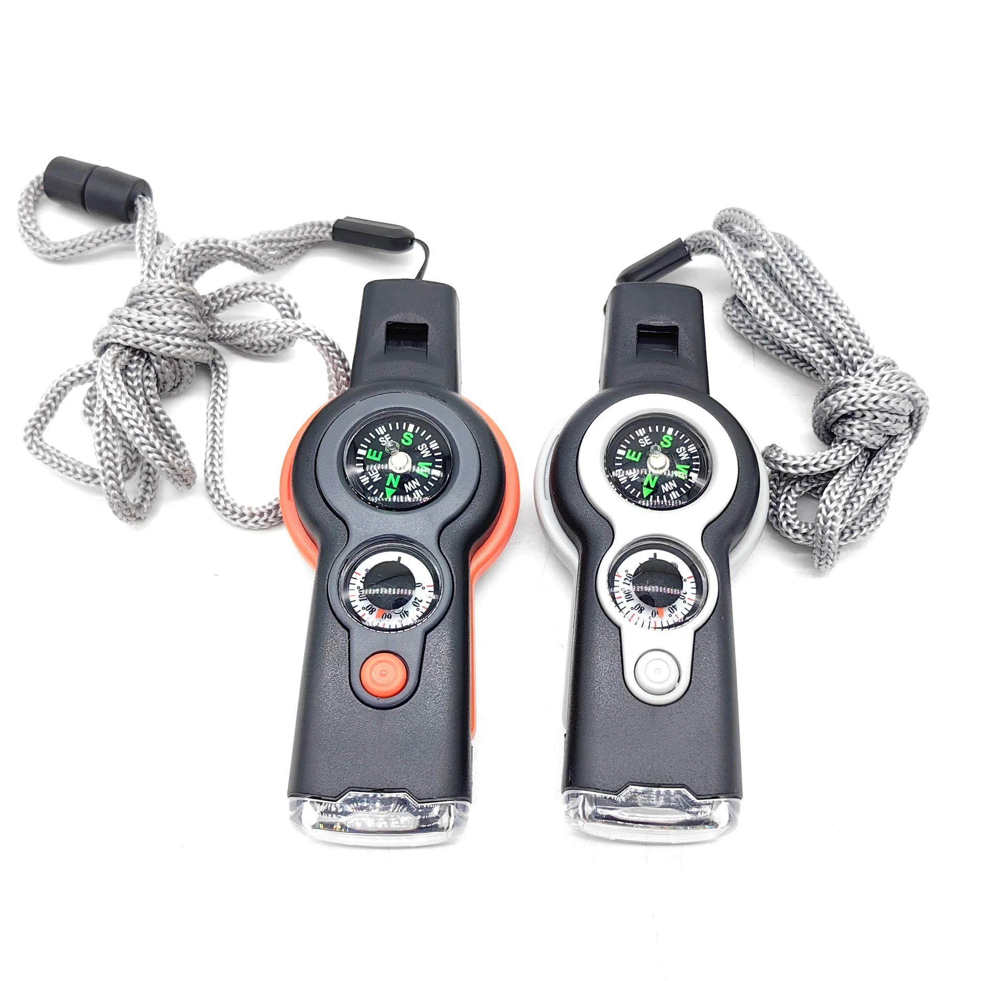 

7-in-1 Survival Whistle, Outdoor Emergency Tool with Compass, Thermometer and LED Light