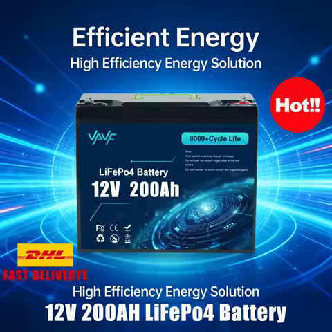 High Quality LiFePO4🪐Battery 12V 200Ah,8000+ Cycles, Rechargeable with BMS for☔️Scooters,Solar Power,Off-Grid,Fish Finder