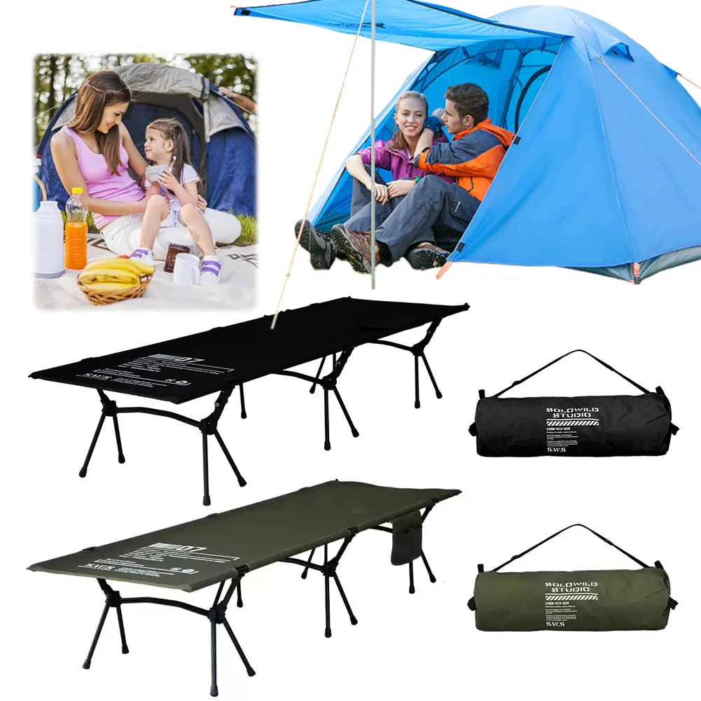 Folding Camping Bed Supports 150kg Lightweight Sleeping Cot Detachable Foldable Tent Bed for Tourist Hiking Backpacking