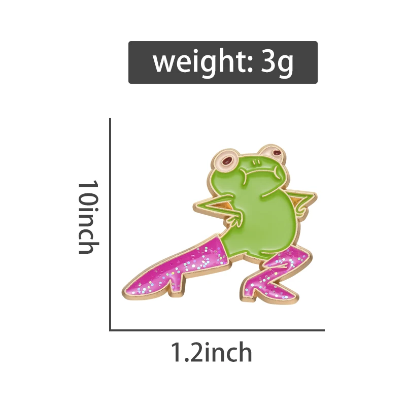 Cool Funny Frog Enamel Pins Custom Brooches Lapel Badges Cartoon Animal Jewelry Gift for Kids Friends