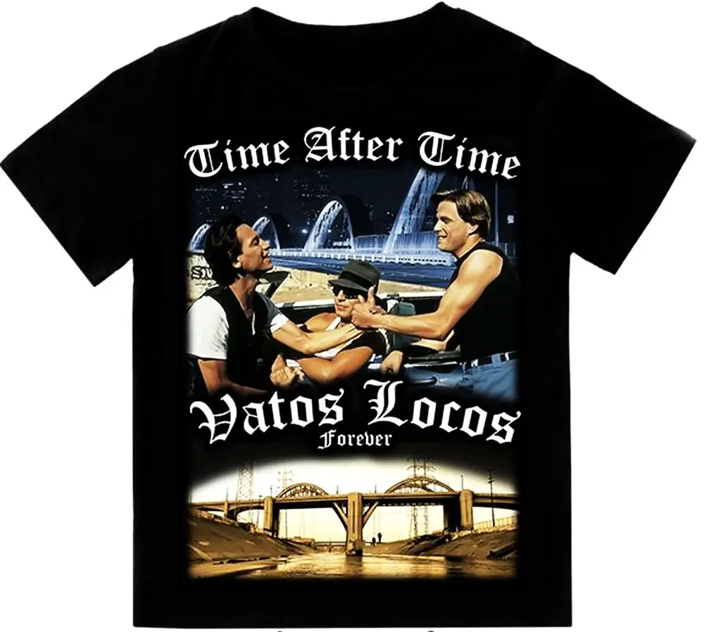 Vatos Locos Time After Time Mens T-Shirt Print On Shaka Wear Heavyweight Tee High Quality 100%Cotton Short Sleeve