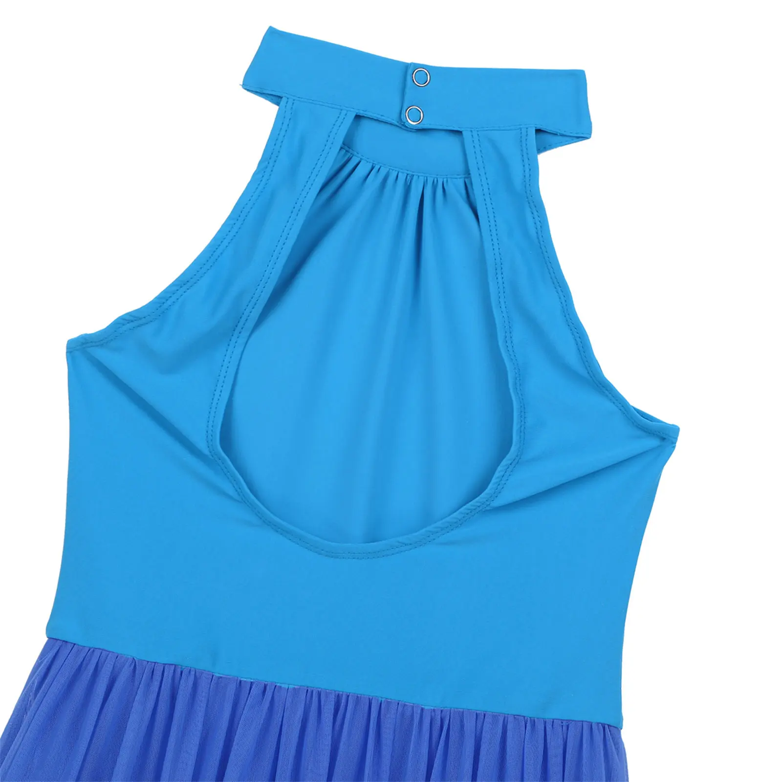 Girls Lyrical Modern Dance Dress for Kids Sleeveless Mesh Maxi Skirt Gymnastics Leotard Skating Dress Children Dance Costume