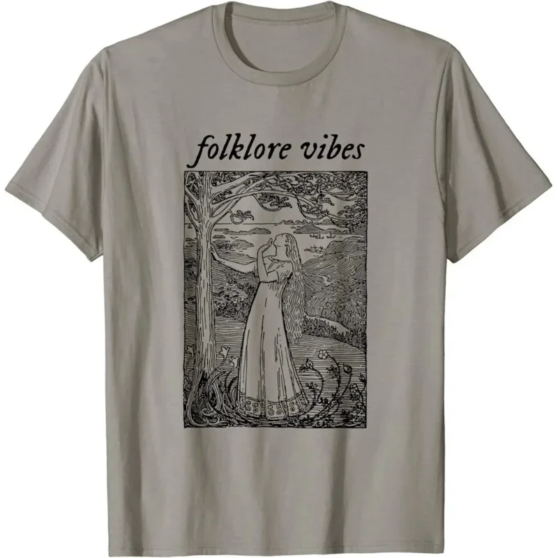 Folklore Vibes [Cottage Core vintage funny Male printing tee Cartoon Casual new Printed heavyweight Sweatshirt Swiftie T-Shirt