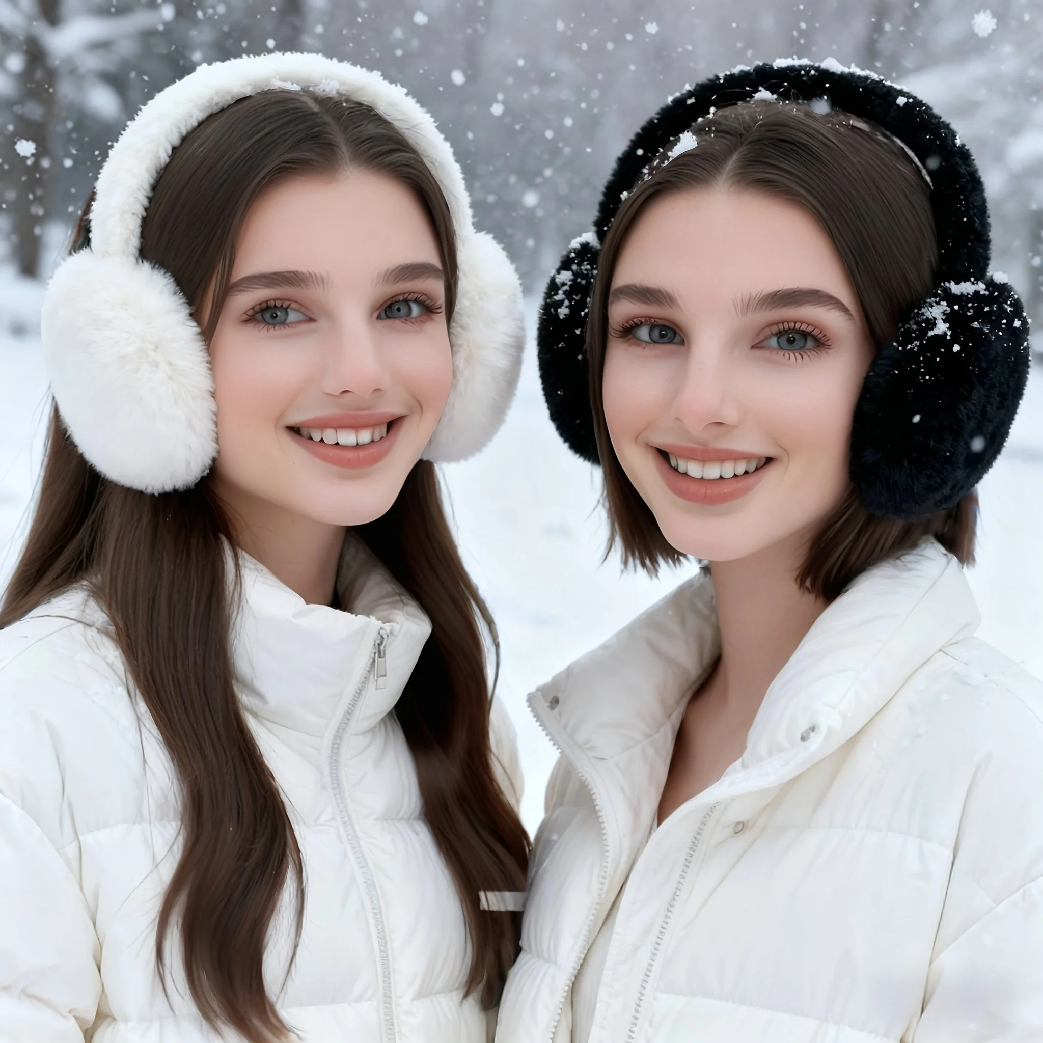 1PC Solid Color Soft Plush Ear Warmer Winter Warm Earmuffs Fashion Ear Cover Outdoor Cold Protection Ear-Muffs Folding Earflap