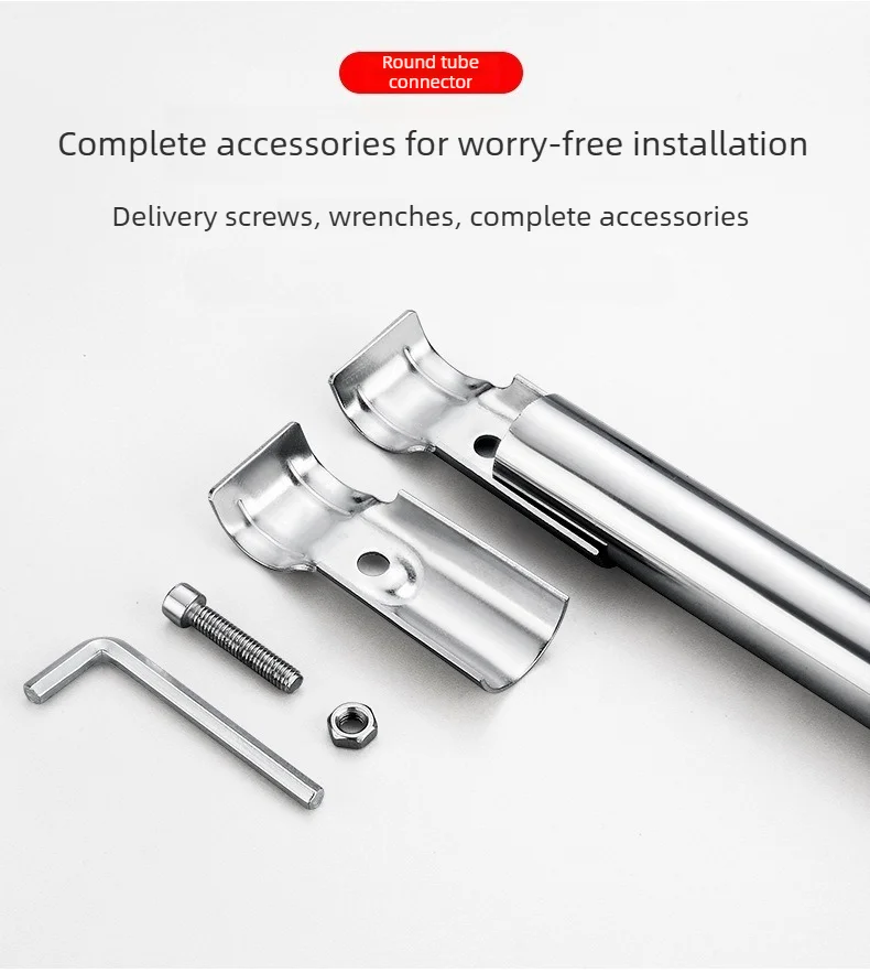 25mm Edelstahl-Verbindungsstück, Rundstab-Klemme zur Befestigung von Gewächshausrohren, DIY-Hardware-Teile – Detail 9
