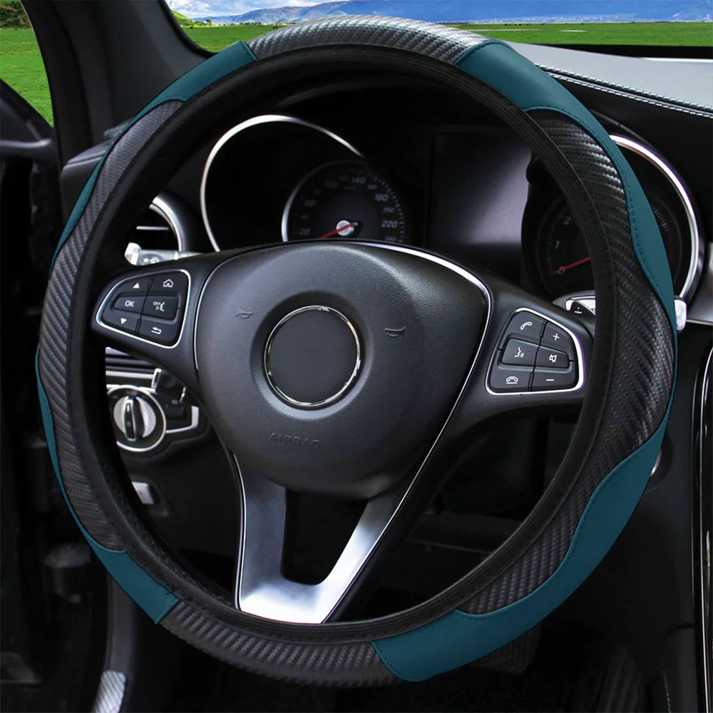 Kohlefaser-PU-Leder-Auto ohne Innenring, Lenkradbezug, Kfz-Zubehör, geeignet für 14,5–15 Zoll – Detail 17