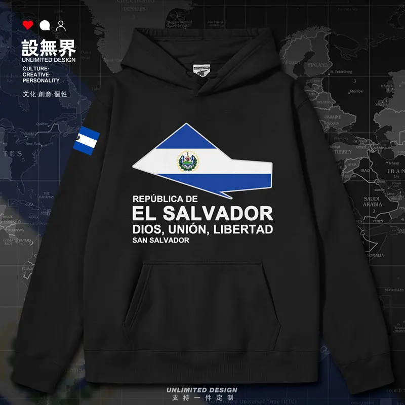 

El Salvador National Map mens hoodies long sleeve tracksuit crewneck sweatshirt jerseys printed white autumn winter clothes