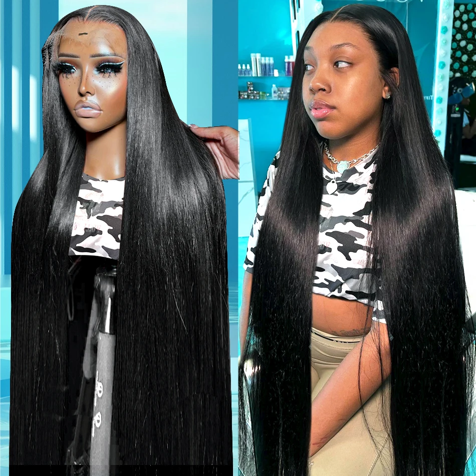 Rosabeauty 30 40 Inch 13x6 Straight Lace Front Wig Human Hair 13X4 Frontal Wigs 250% For Women