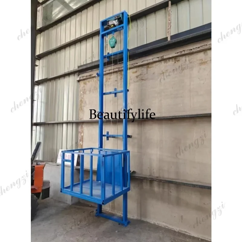 A172  Electric lift freight elevator home warehouse factory small hydraulic lift platform simple elevator hoist