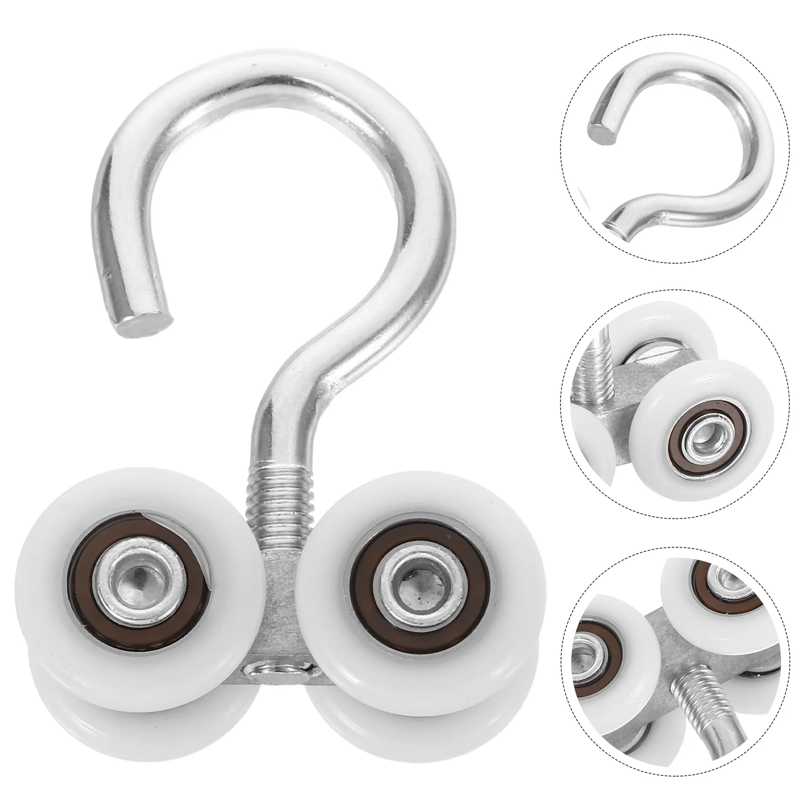 

3Pcs Large Curtain Pulley Hooks Heavy Duty Metal Track Gliders for Drapes Sunshade Systems Commercial Greenhouse Car Wash