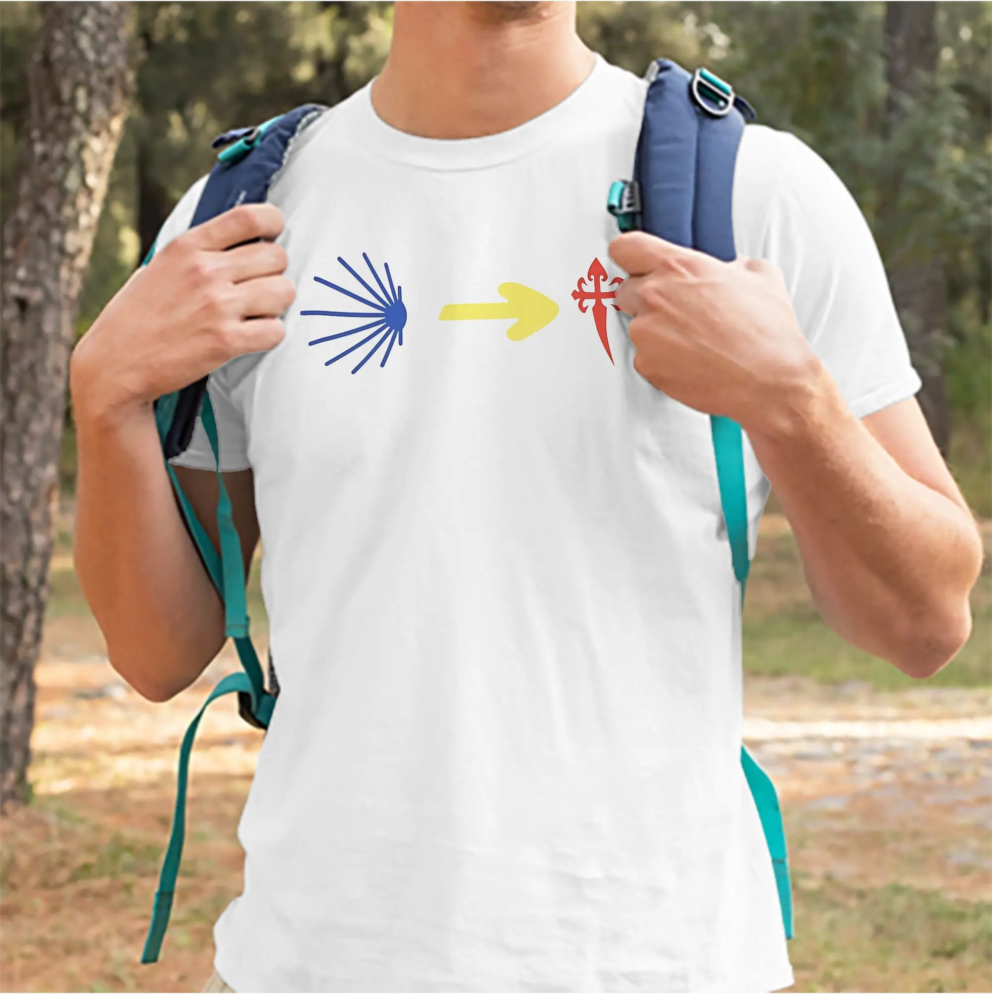 Camino de Santiago Symbols Men Women's T Shirt  Fashion Tees Short Sleeve Crewneck T-Shirts Cotton Gift Clothing