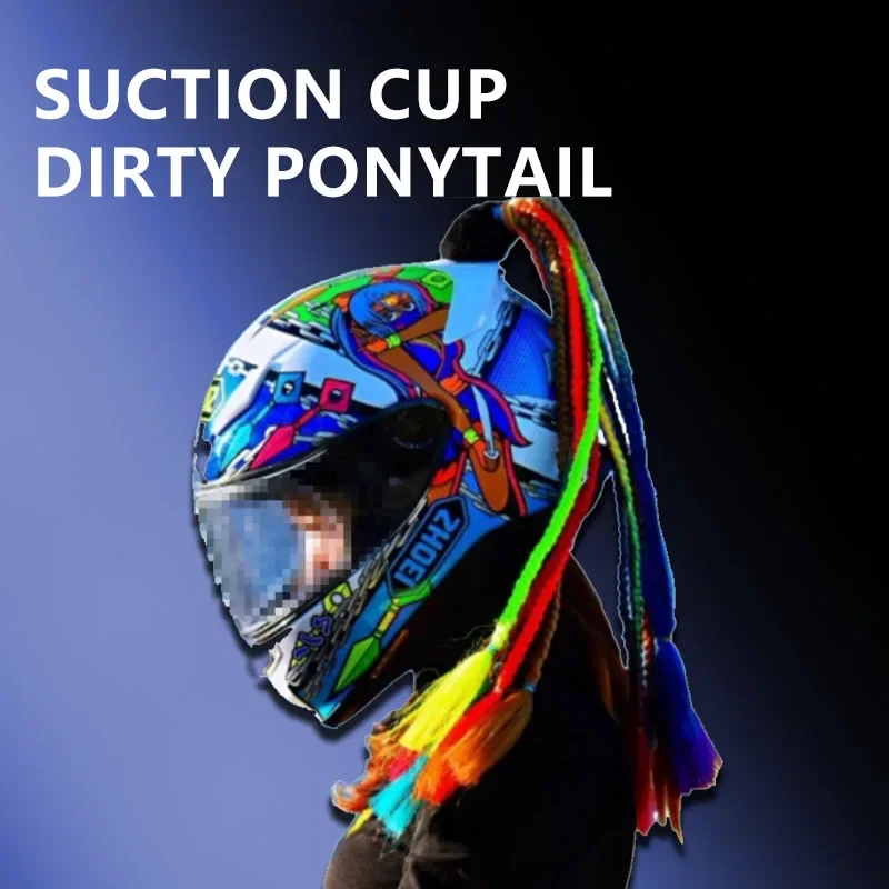 2024 Motorcycle Helmet Braids Woman Braids Wig New for Motorbike Helmets Muluticolors Twist Pigtail Ponytail With Sucker Bow - Image 3