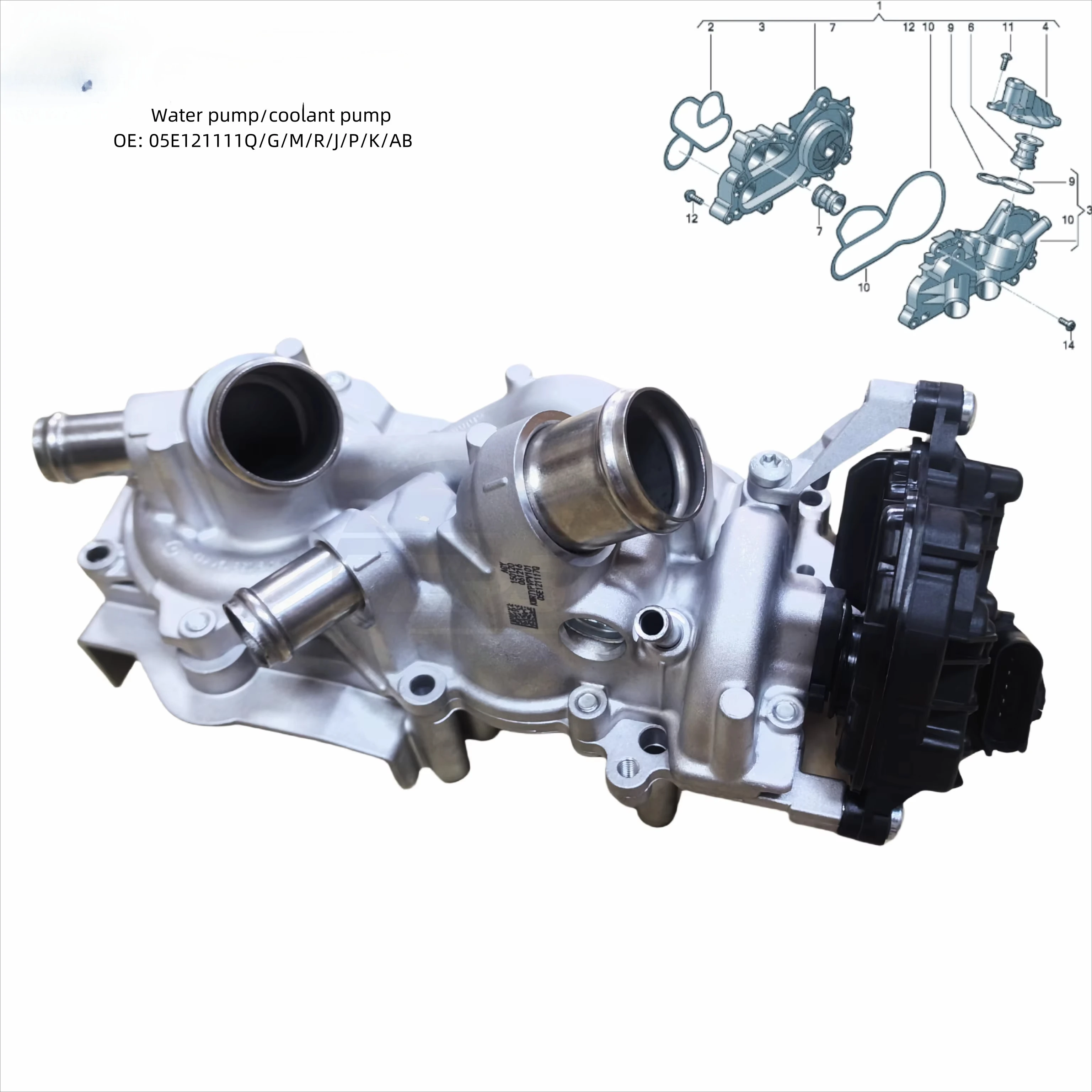 

New Engine Water Pump For Skoda Seat A1 A3 Q2 Polo EA211 1.5 TSI L4 Models 05E121111AG 05E121111Q 05E121111M 05E121111AB