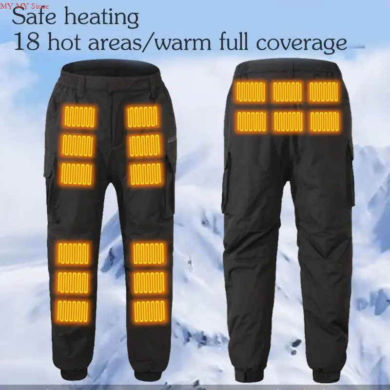 USB Powered Heated Water Resistant Cargo Pants For Men With 18 Zone Temperature Control And Durable Outdoor Design