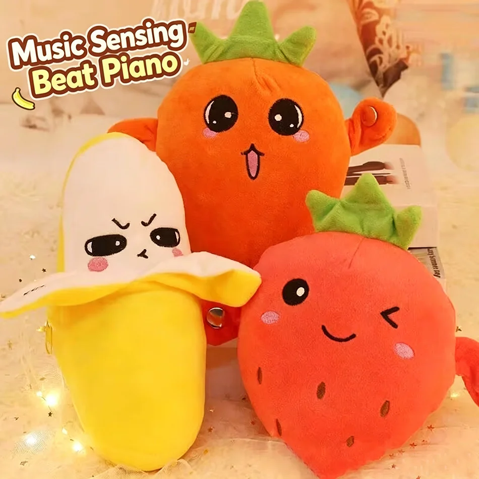 Jouet interactif créatif et original en peluche en forme de banane pour parents et enfants, stimulant la perception musicale, cadeau