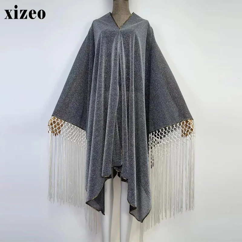 XIZEO summer fashion Party frędzle elegancka sukienka muzułmańskie Abaya kaftan szata casual Sexy Ladyleopard drukuj moda sukienka plażowa