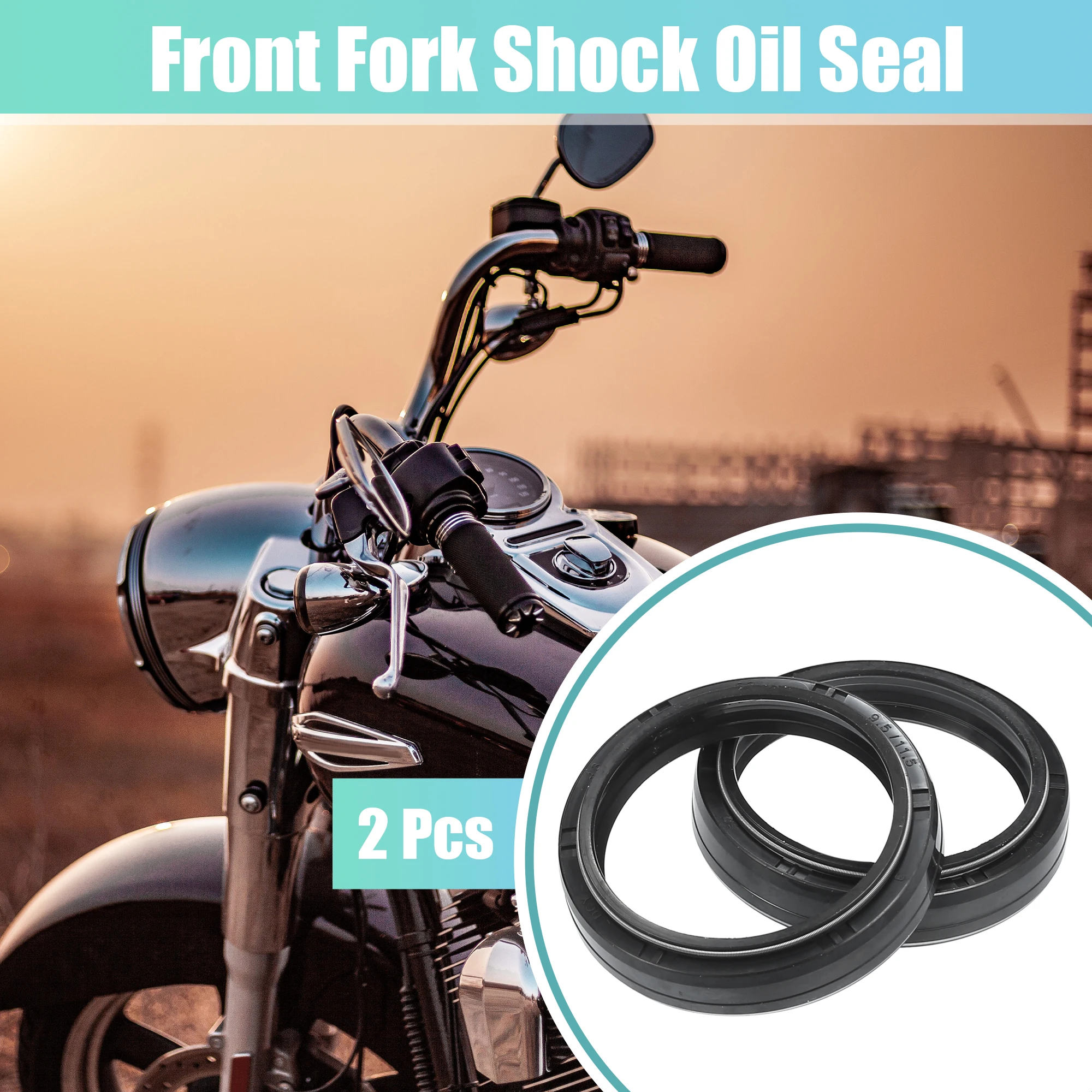 

Motoforti 2 Pcs 43mmx53mmx9.5/11mm Motorcycle Front Fork Shock Oil Seal for Honda XR250L 91-96