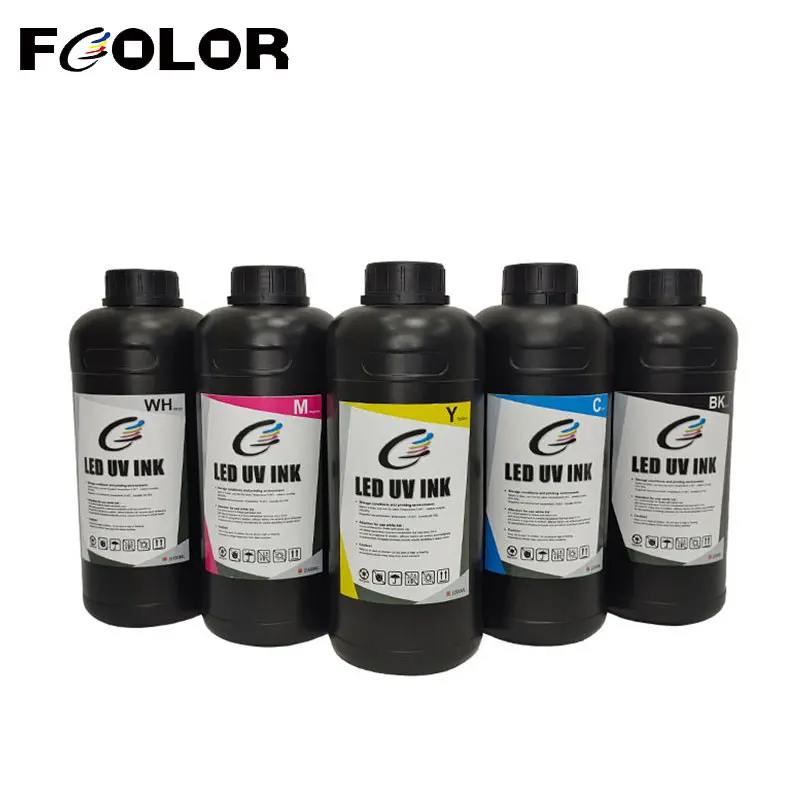 Fcolor Hard LED UV Ink 1000ml/bottle for Epson TX800 XP600 I3200 I1600 UV Printer for Glass Metal Universal Hard UV Curing Ink