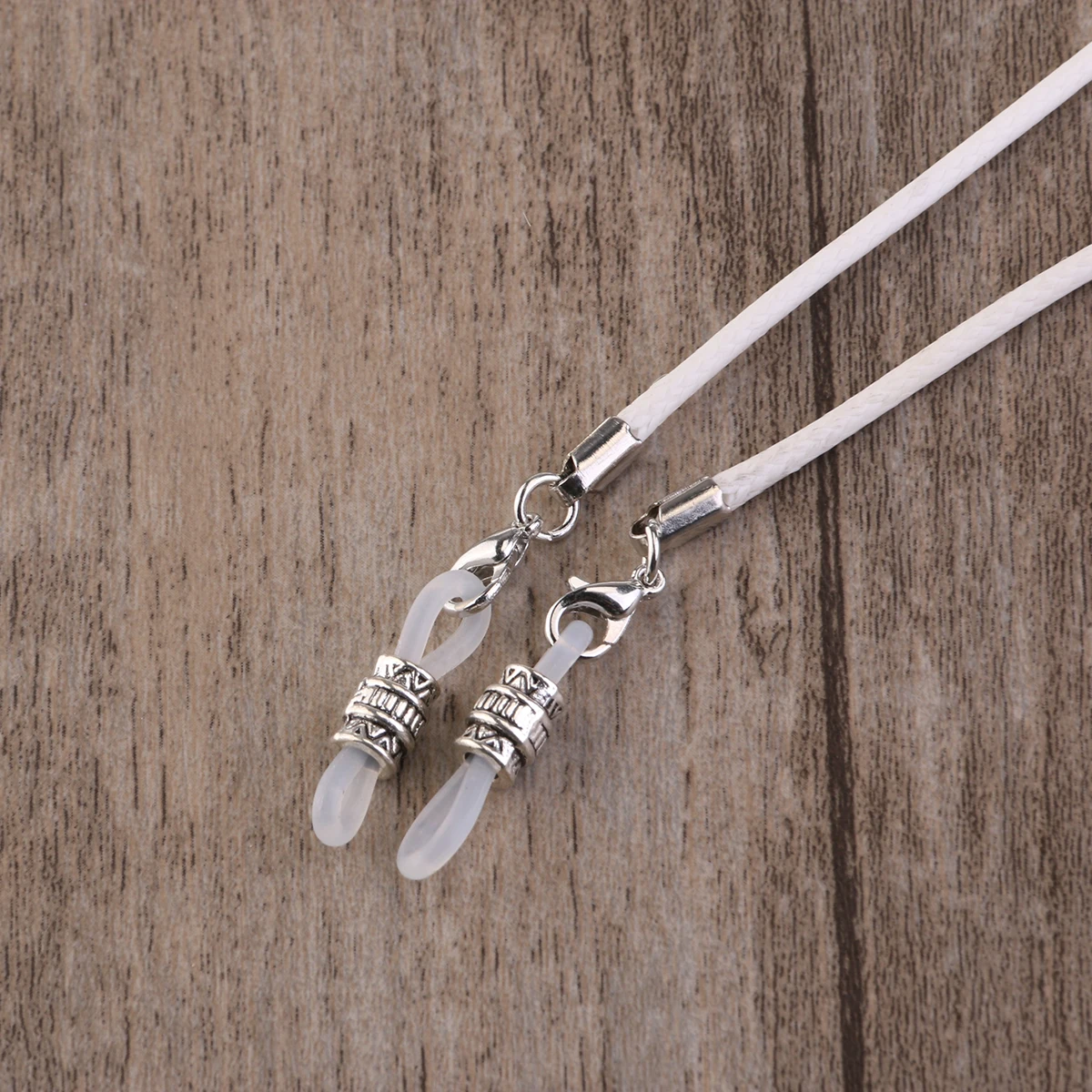 

Цепочка для очков, регулируемые силиконовые концы, металлические катушки, восковой шнур, модный держатель для очков, ремешок для женщин, фиолетовые нескользящие очки