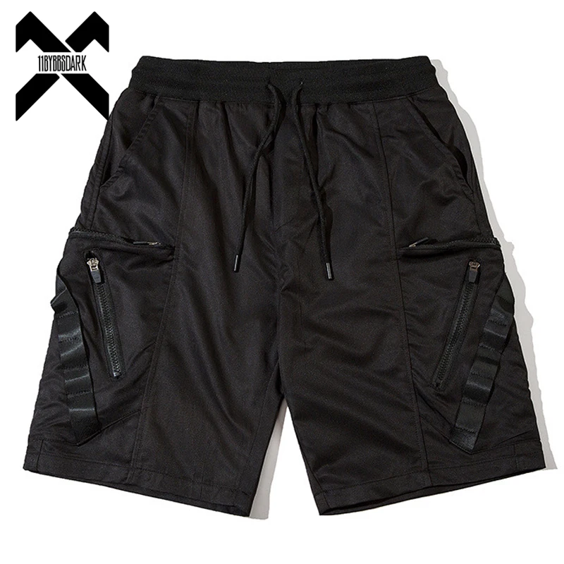 2024 Summer Tactical Shorts Multi Pocket Cargo Short Pant Functional Loose Streetwear Elastic Waist Shorts Black Techwear