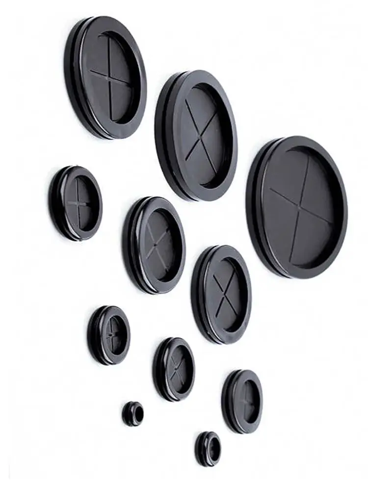 Bobine de Protection ronde noire Double face, bouchon d'étanchéité en caoutchouc, bouchon de trou pour câble de Protection, bague d'étanchéité, œillet 14x16 ~ 90x100mm