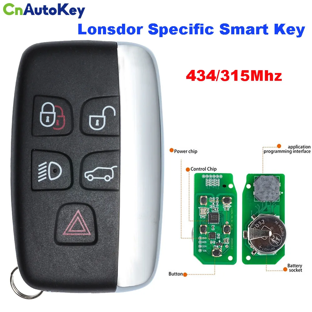 

KH035 5 Buttons Lonsdor Specific Smart Key 315 Mhz 433MHz for Land Ranger Rover Jaguar 2015-2018 Word for Lonsdor K518