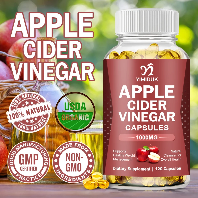 Apple Cider Vinegar Capsules Keto Helps Aid Digestion Supports Healthy Weight Loss Cleanses & Detoxifies Supports Water Balance