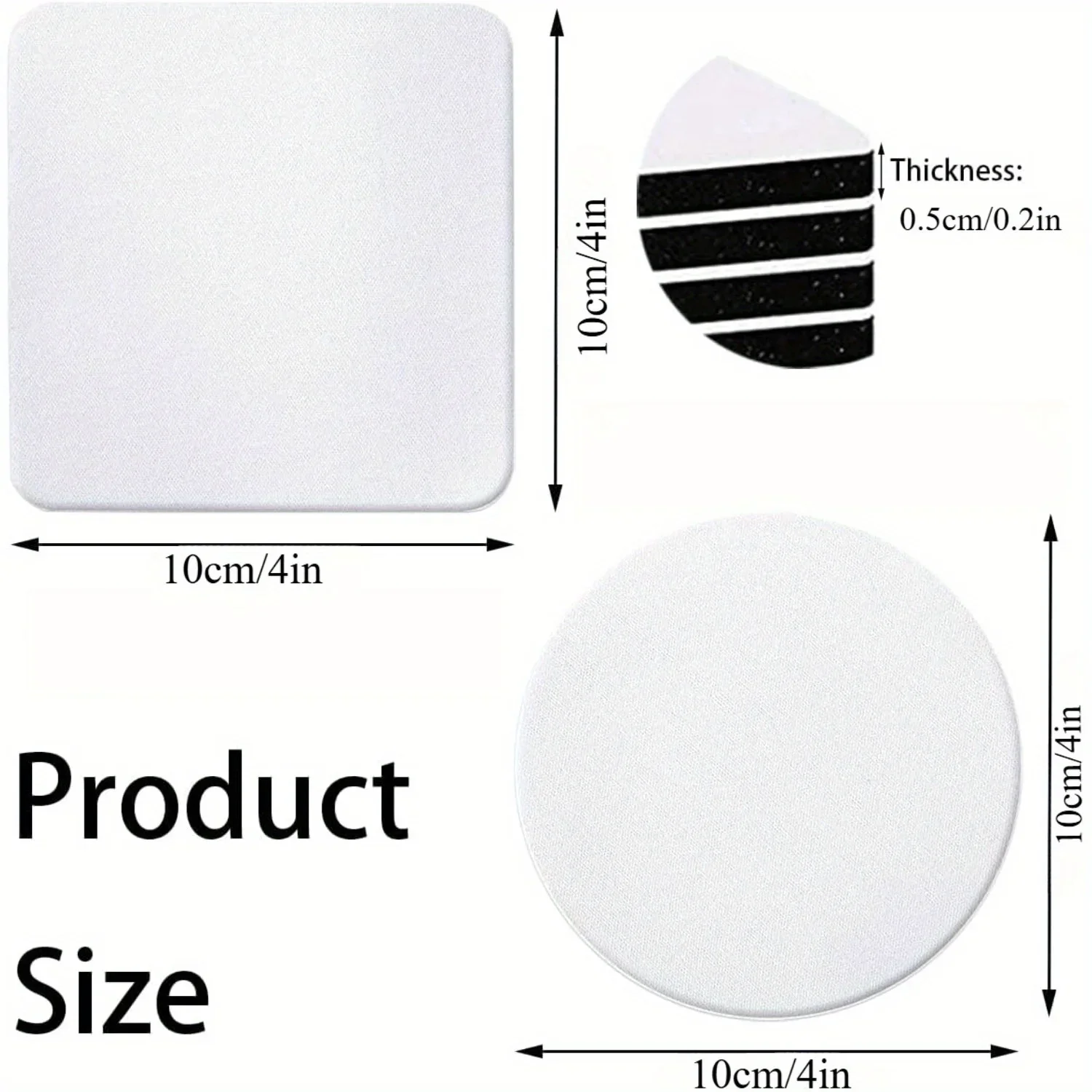 30/50 Pcs Square and Round Sub - Coaster Sublimation Blank 评论和价格