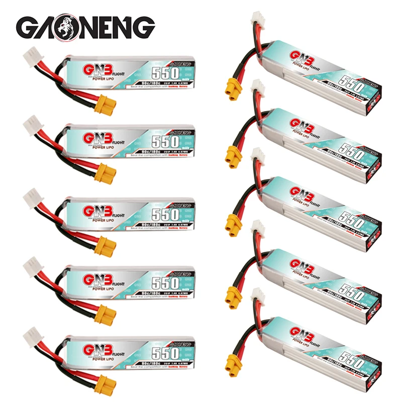 

Original GNB 2S 7.4V 550mah 90C/180C LiPo Battery For RC Quadcopter Helicopter FPV Drone Beta75S 120S Model Parts 7.4V Battery