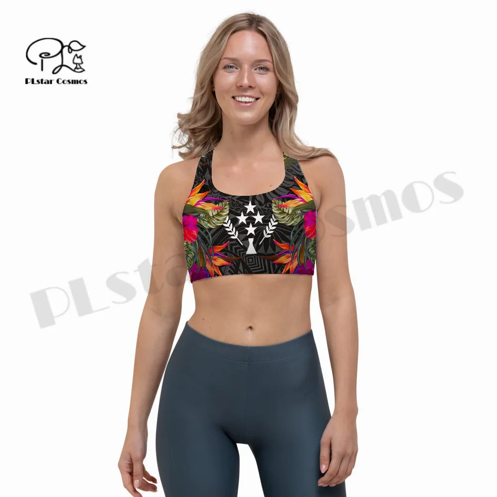 PLstar Cosmos Newest 3DPrint Kosrae Tattoo Polynesia Yoga Sport Bra Cup Fitness Gym Cozy Unique Women'Vest Running Hot Top Q-1