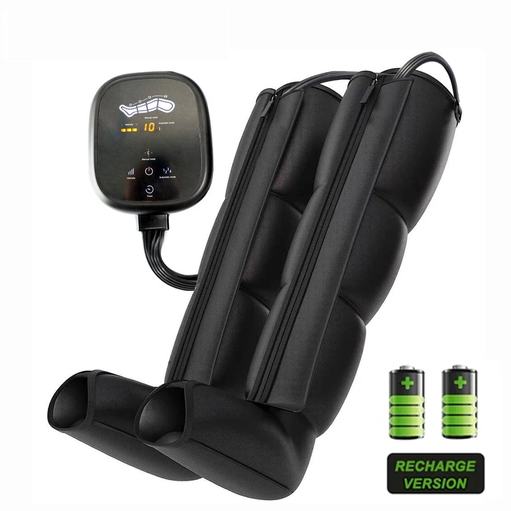 Air Leg Compression Massager Airbag Power Boots Lymphedema Pump Rechargeable Cordless Massage Boots Leg Muscle Massage