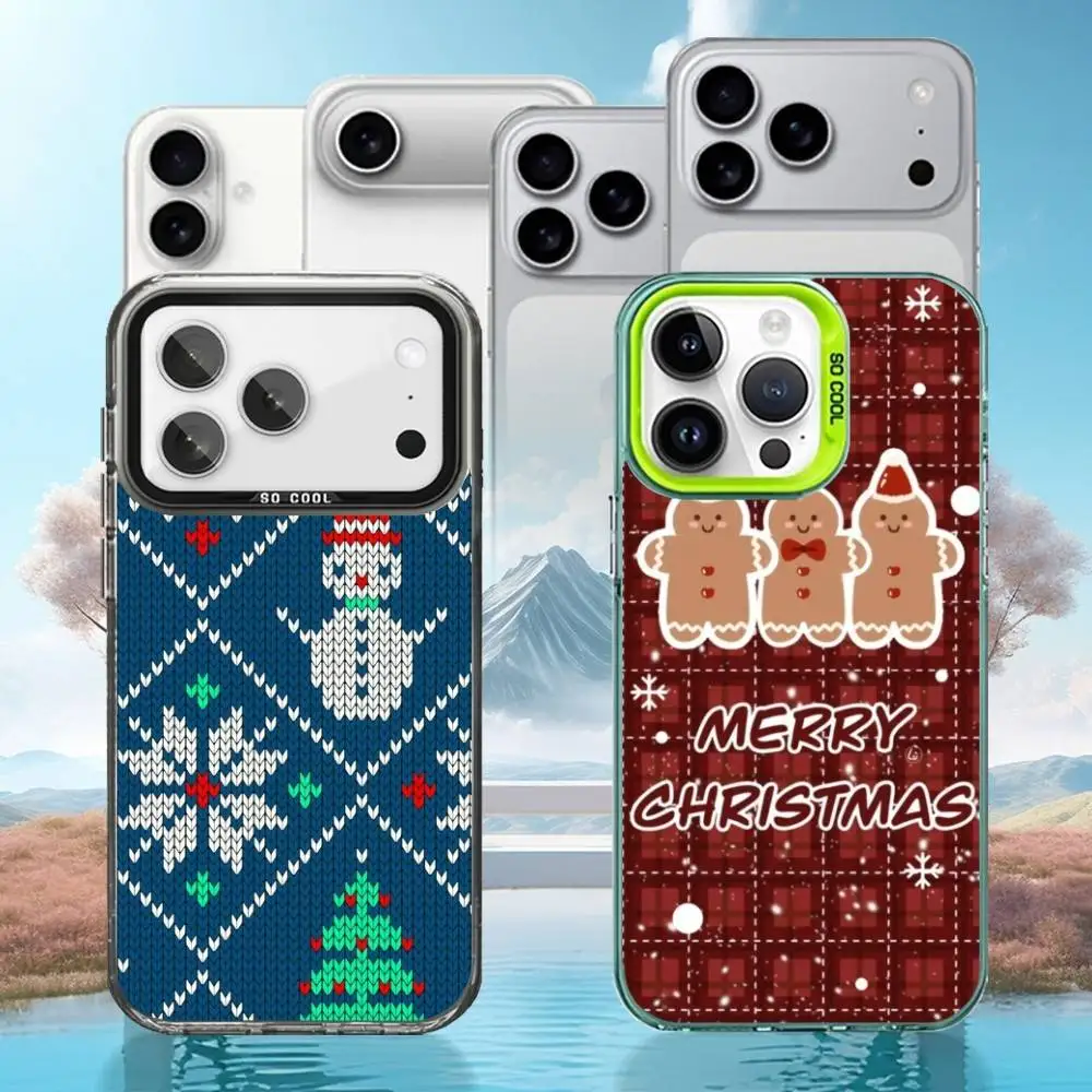

Christmas and Winter Phone Case For iPhone17,16,15,14,13,12,11 Pro Max black Matte Shockproof Cover