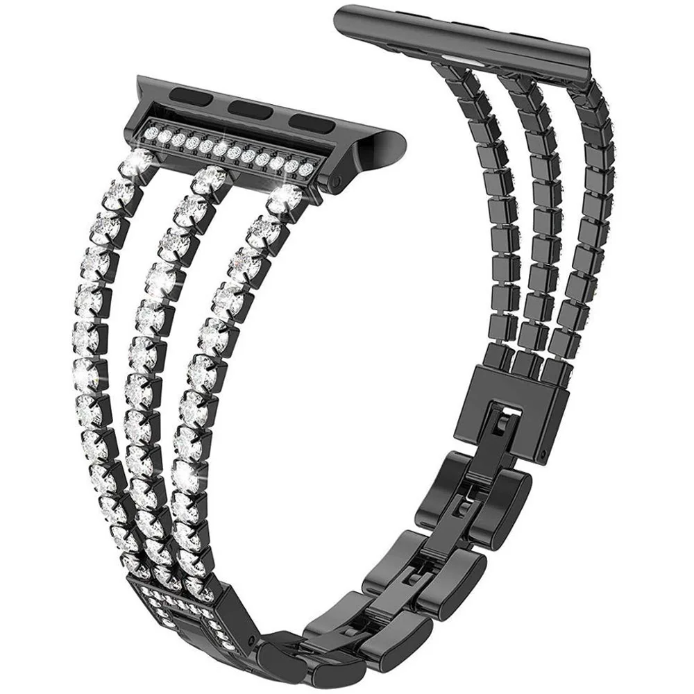 Ремешок с бриллиантами для Apple Watch Band 44 мм 46 мм 40 мм 41 мм 42 мм 45 мм Ultra 2 49 мм iWatch SE 10 9 Металлический китайский женский браслет